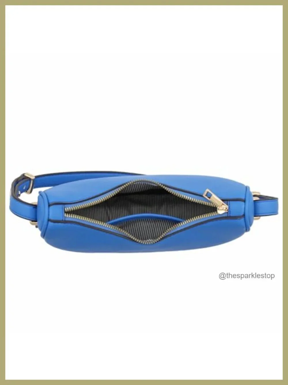 Faux Leather Baguette Shoulder Bag, Adjustable Strap, Gold Hardware